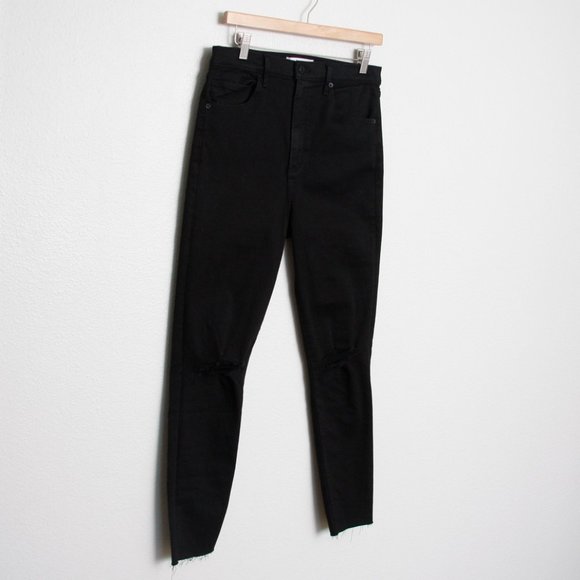 Abercrombie & Fitch The Super Skinny Ultra High Rise Jean Distressed Black 32/14 - Picture 3 of 7